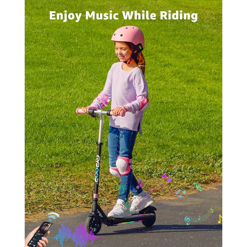 GYROOR H30 Max Kids Electric Scooter With Bluetooth Beats (Pink) - Image 6