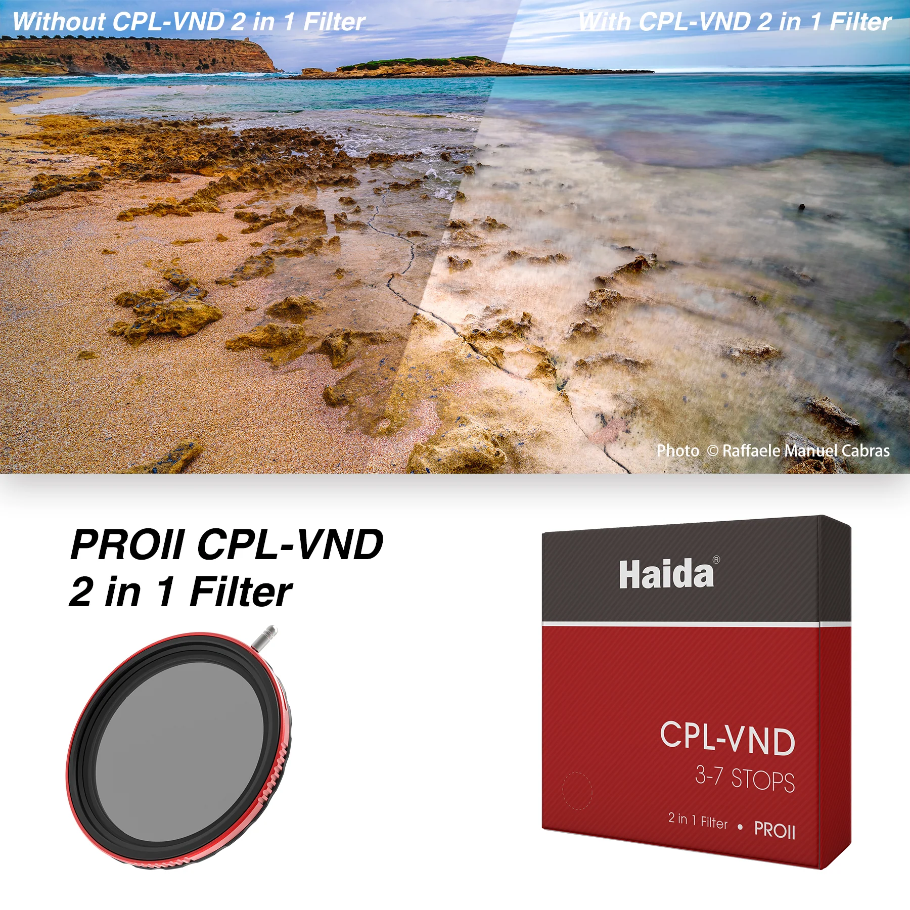 Haida 77mm PROII CPL-VND 2-in-1 Filter (3-7 Stops) - Image 2