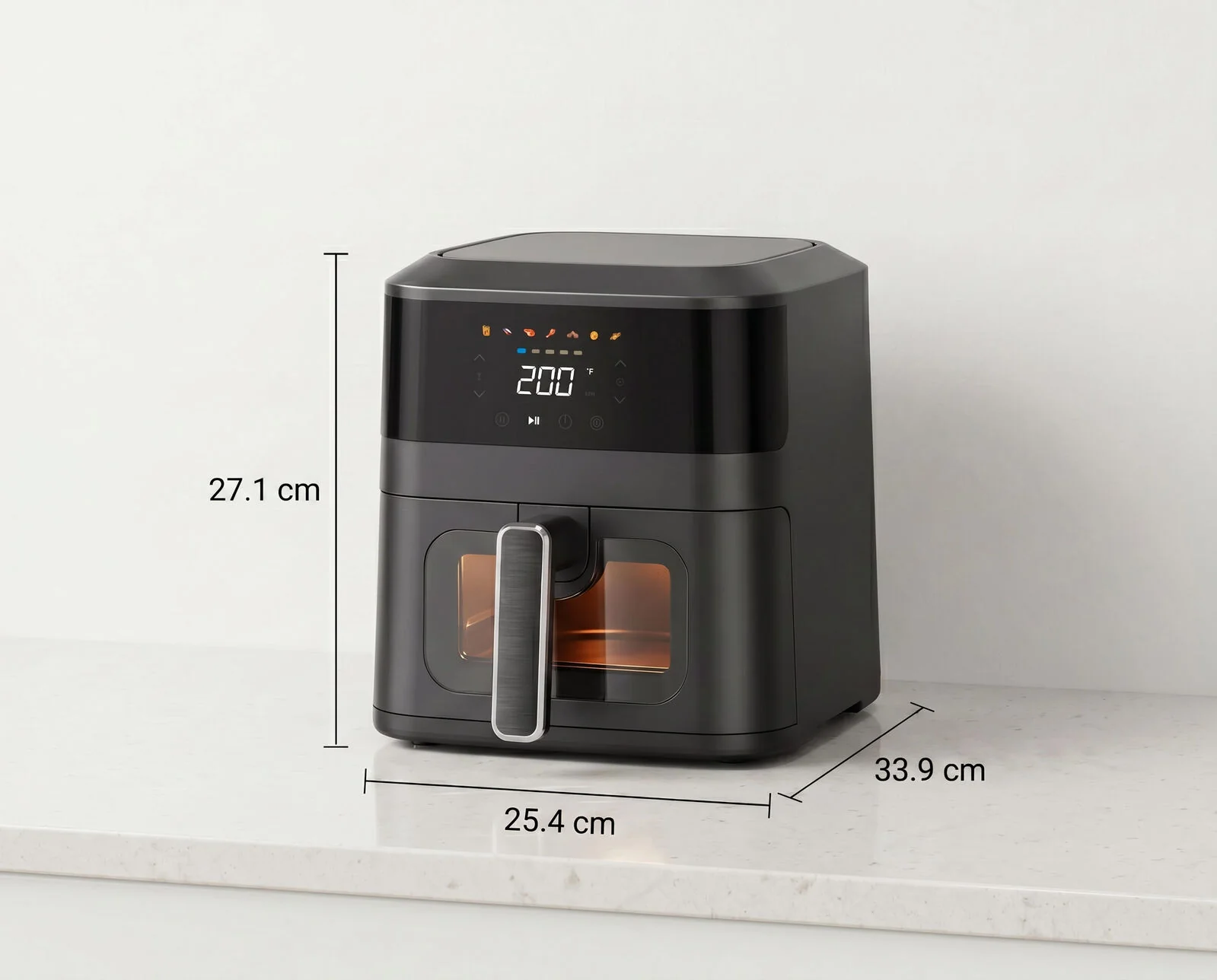 Healthy Choice 1400W 5L Non-Stick Digital Air Fryer with Clear Viewing Window - Image 4