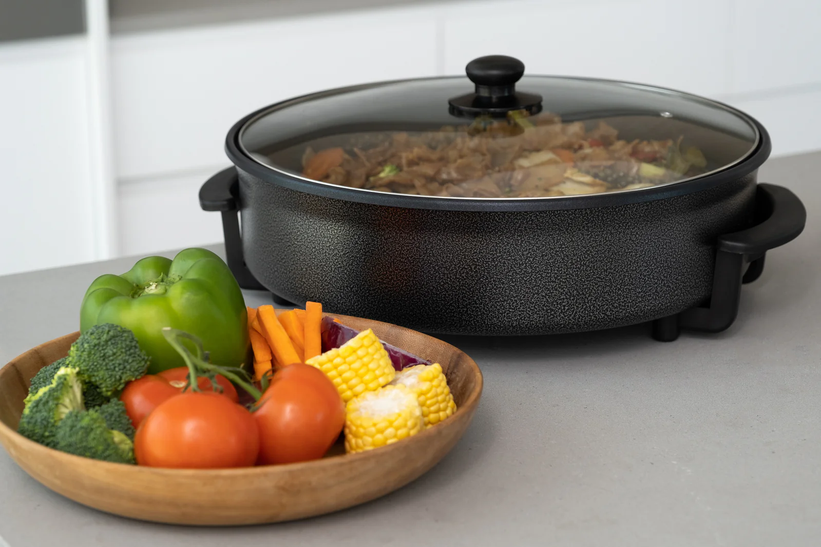Healthy Choice Non-Stick Electric Fry Pan 38cm (Dark Grey) - Image 4