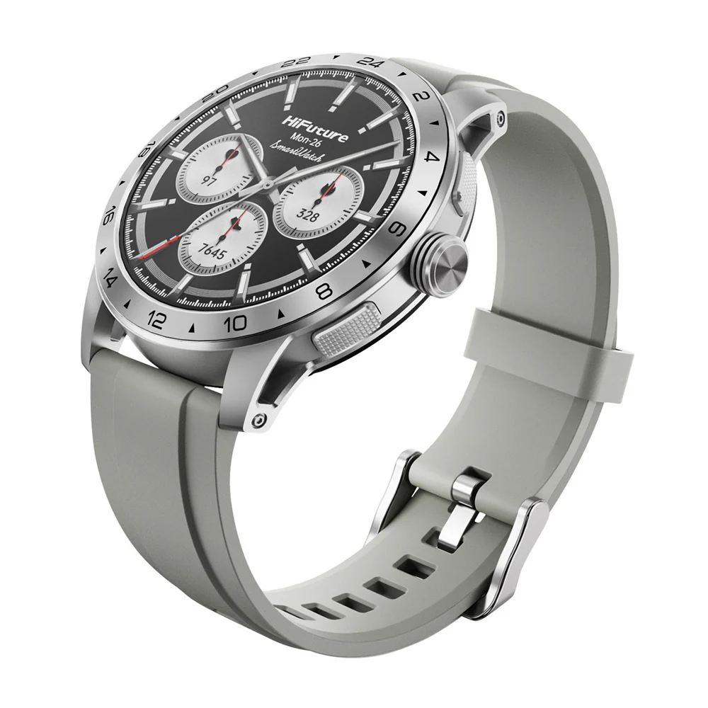HiFuture FLEX2 Sports/Fitness Bluetooth Smart Watch 1.39" FHD Display Silver