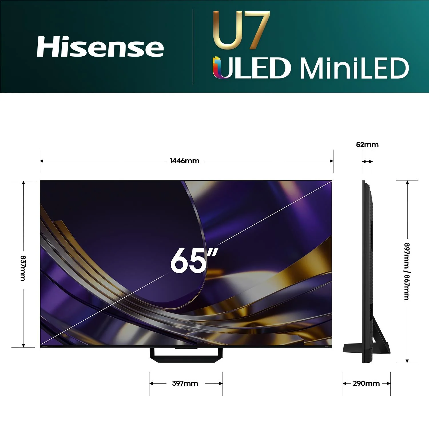 Hisense 65" U7SAU Mini LED Hi-QLED 4K Smart AI TV [2026] - Image 5
