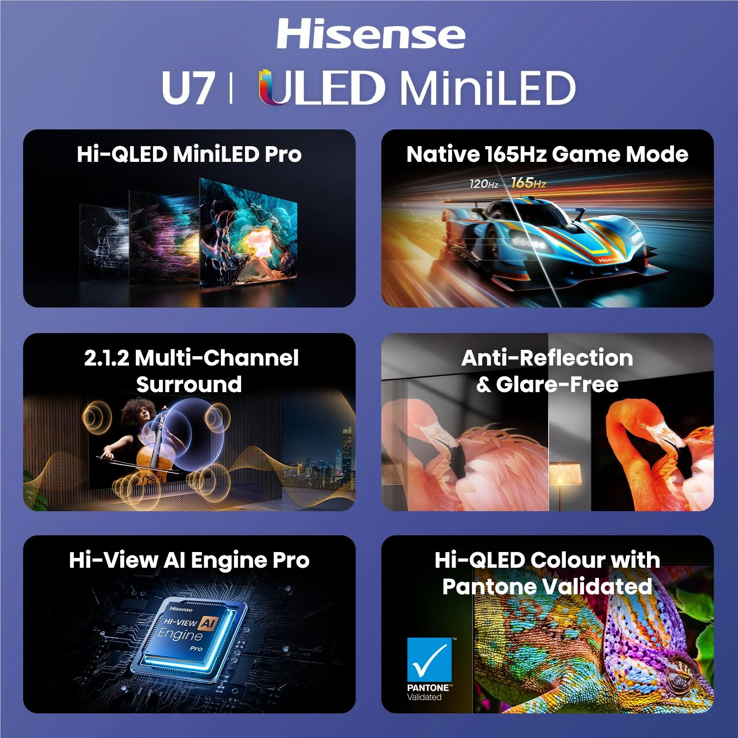 Hisense 65" U7SAU Mini LED Hi-QLED 4K Smart AI TV [2026] - Image 7