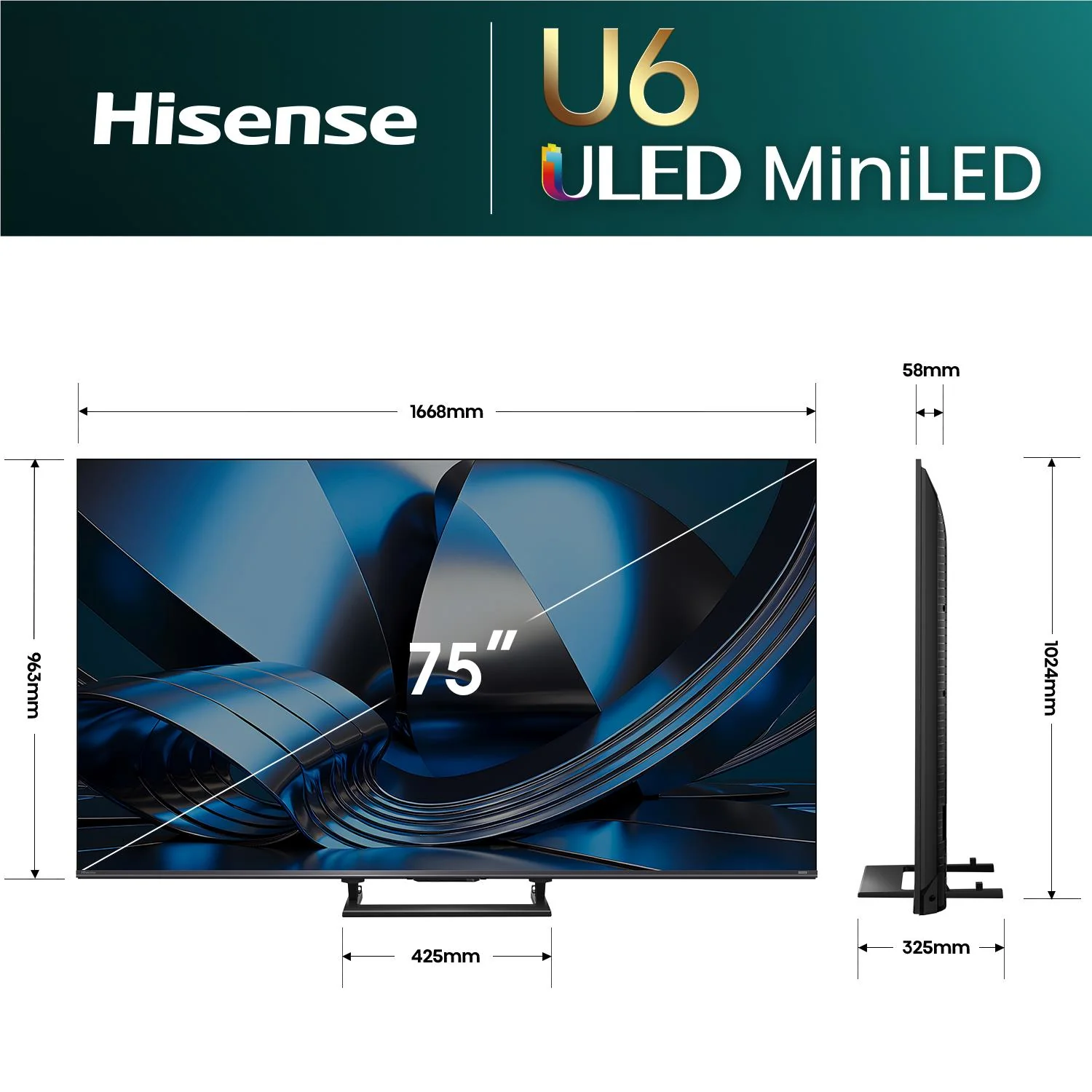 Hisense 75" U6SAU Mini-LED Hi-QLED 4K Smart AI TV [2026] - Image 5