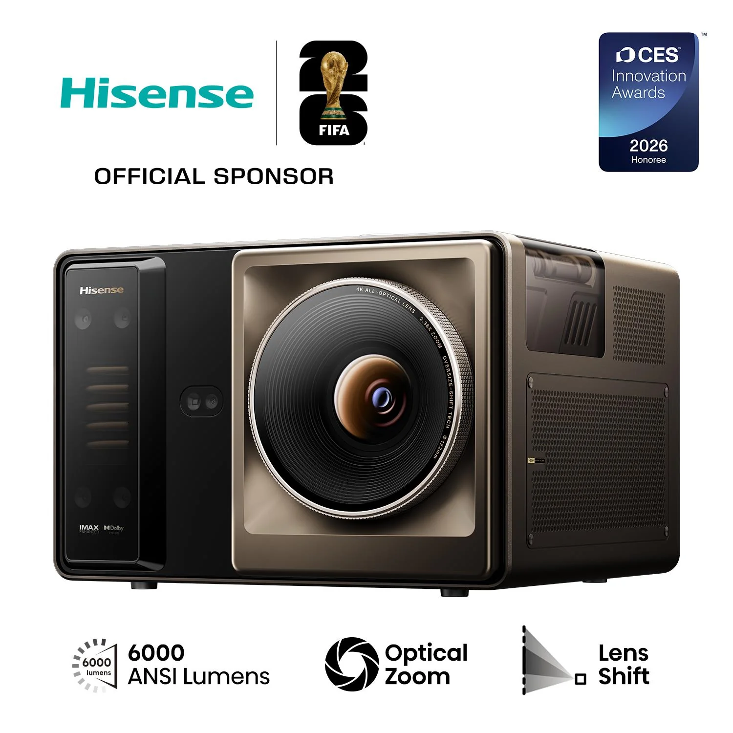 Hisense XR10 65''-300'' 4K 6000 Lumens Triple Laser Projector [2026] - Image 2
