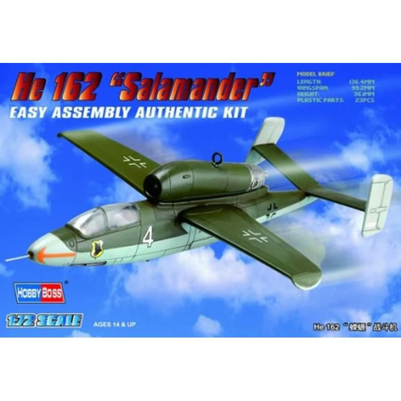 Hobby Boss 1/72 HE162 "Salamander" Plastic Model Kit - Image 2