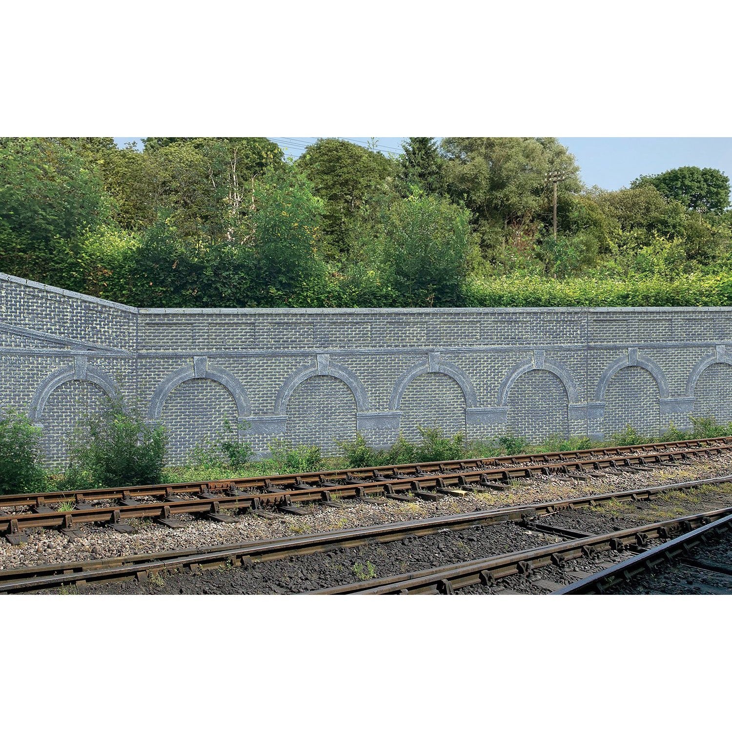 Hornby OO Low Level Arched Retaining Walls x2 Engineers Blue Brick - Image 2