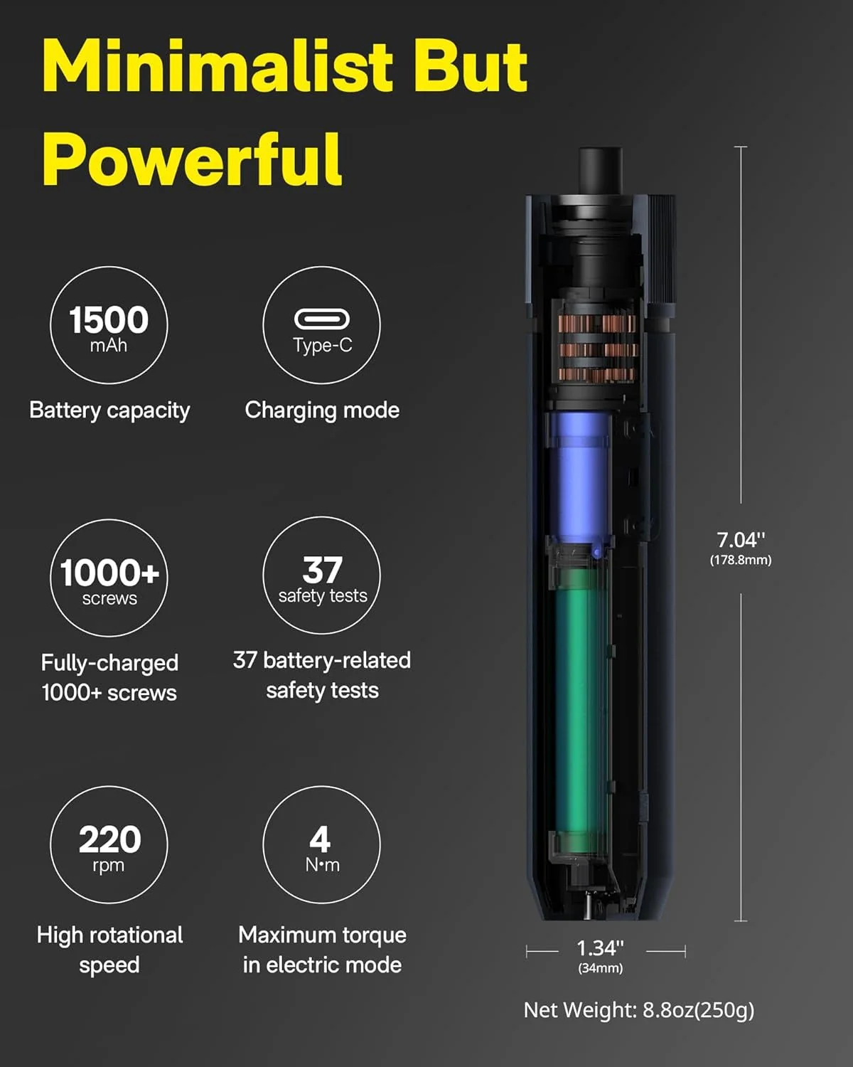 HOTO 3.6V Electric Screwdriver Set with 12 Bits - Image 5