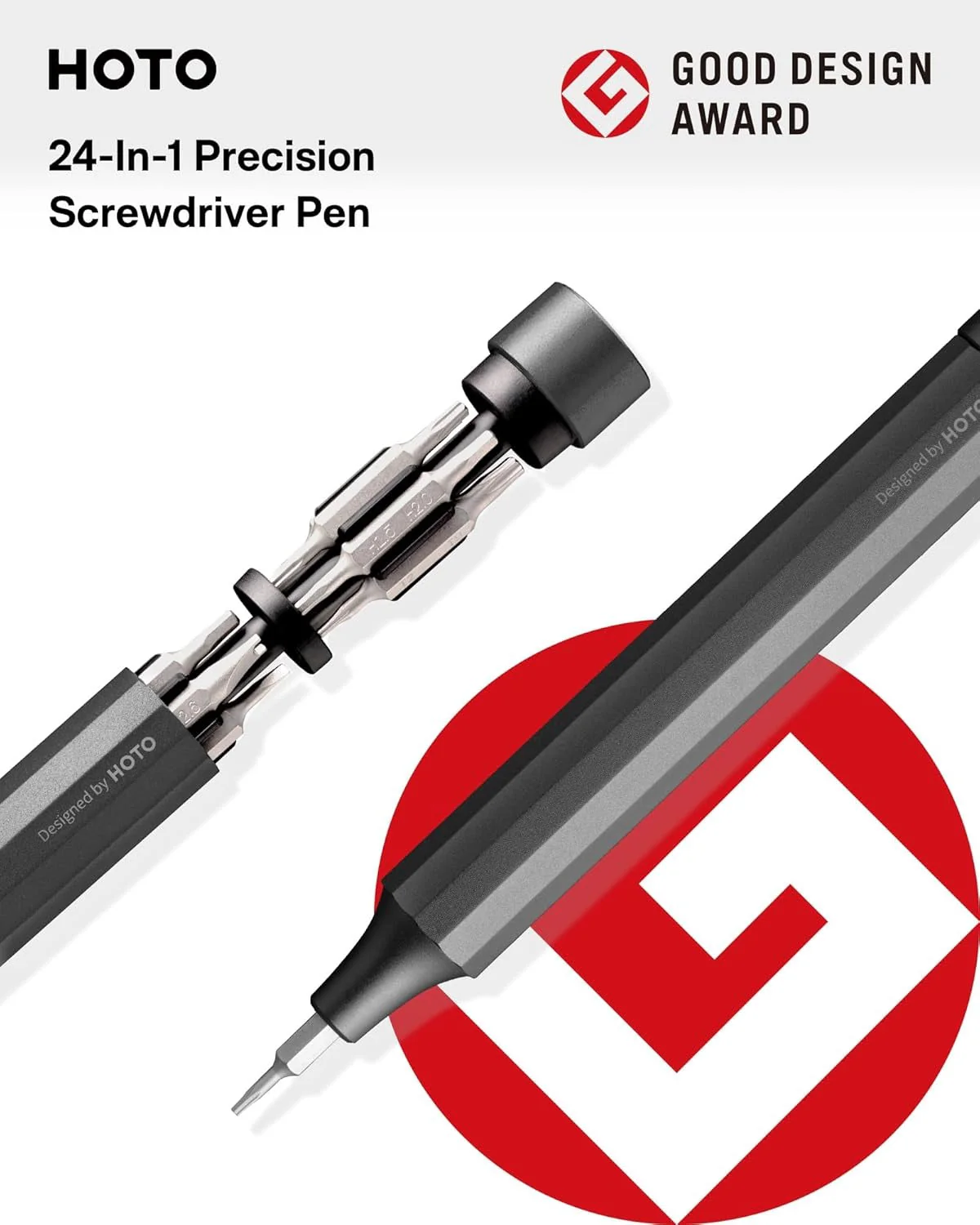 HOTO Manual Precision Screwdriver Pen Pocket Tool (Black) - Image 2