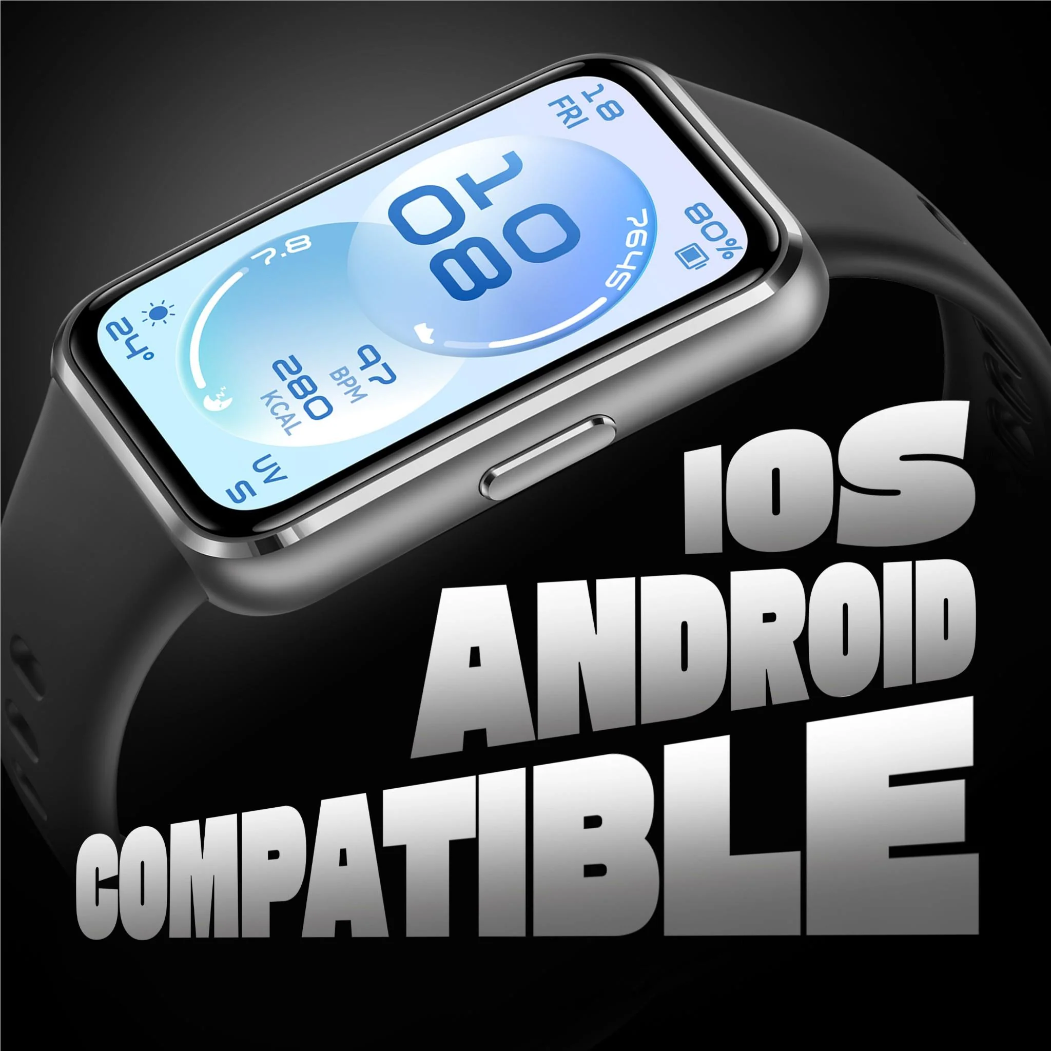 Huawei Band 11 Aluminium Alloy Case with Fluoroelastomer Strap (White) - Image 9