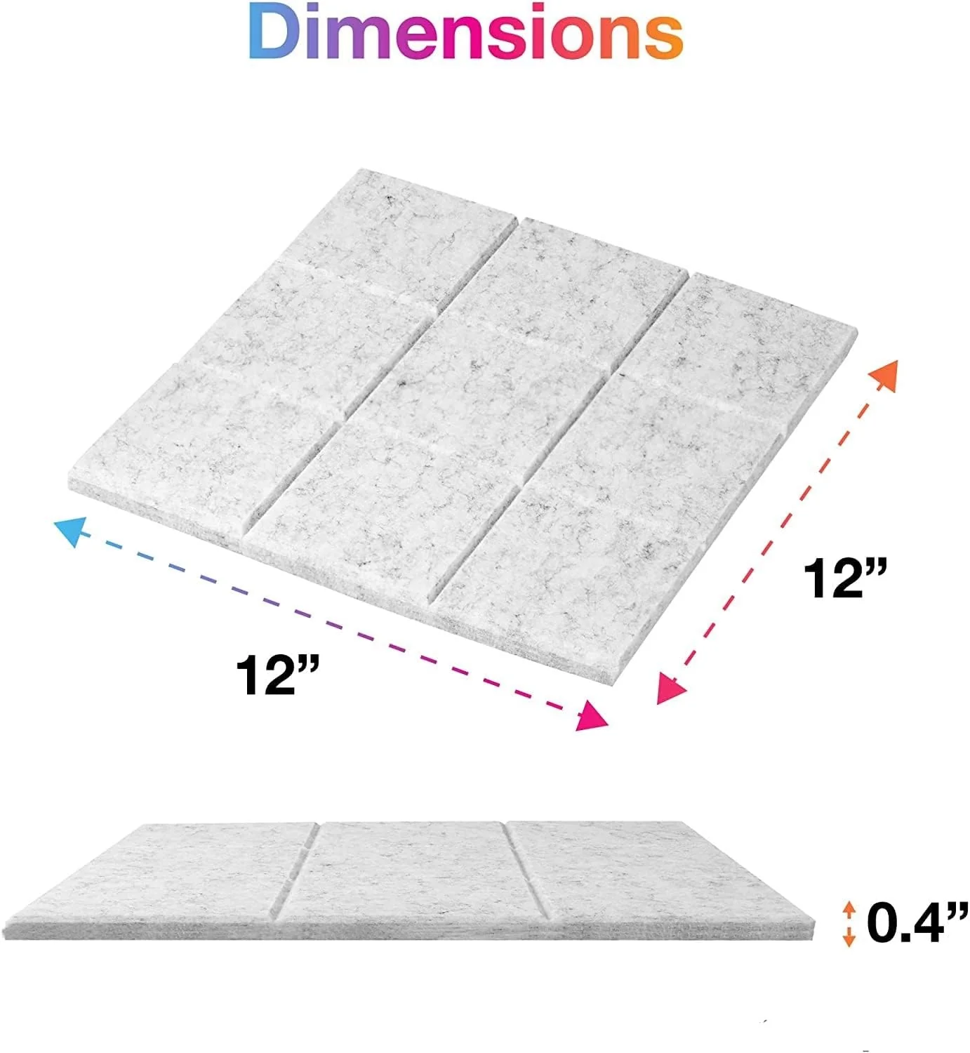 iDEER LIFE Acoustic Foam Wall Panels 12pcs (White) - Image 2