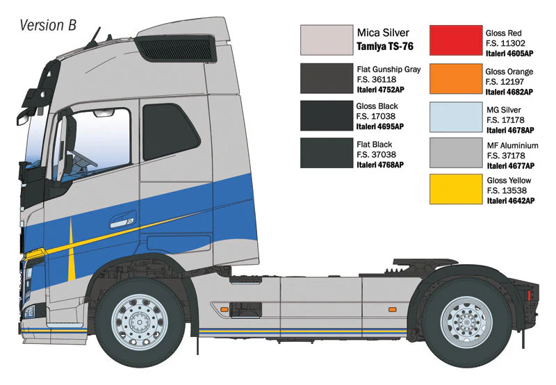 Italeri 1/24 Volvo Fh16 Medium Roof - Image 5