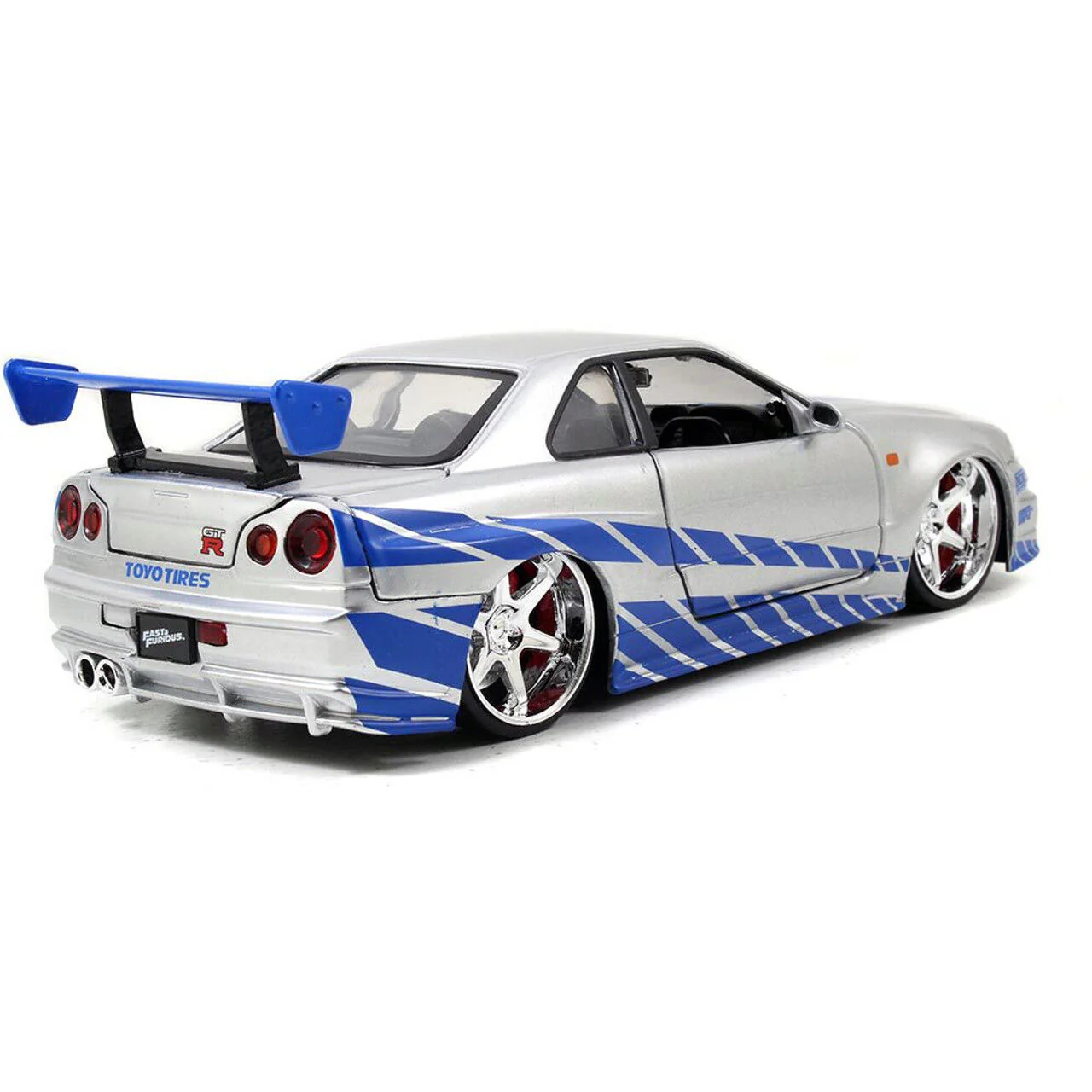 Jada 1:24 Fast & Furious Brians '02 Nissan Skyline GT-R Diecast Model Car - Image 7