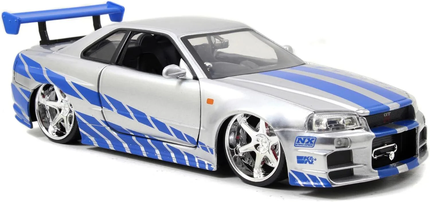 Jada 1:24 Fast & Furious Brians '02 Nissan Skyline GT-R Diecast Model Car - Image 8