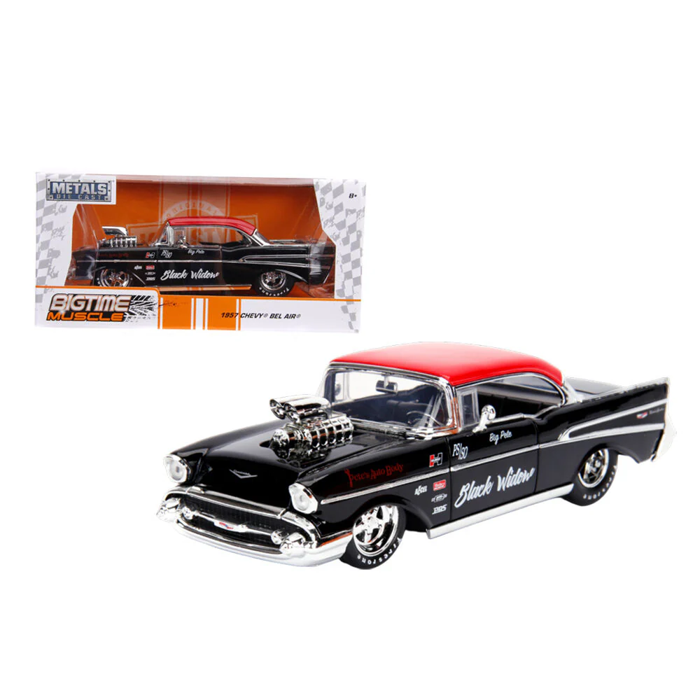 Jada 1:24 Scale Big Time Muscle 1957 Chevrolet Bel Air Diecast Vehicle Model - Image 2