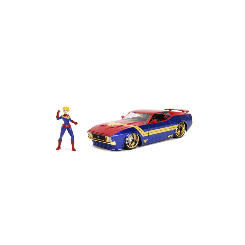 Jada Captain Marvel 1973 Ford Mustang Mach 1 1:24 Scale Die-Cast Vehicle Toy - Image 3