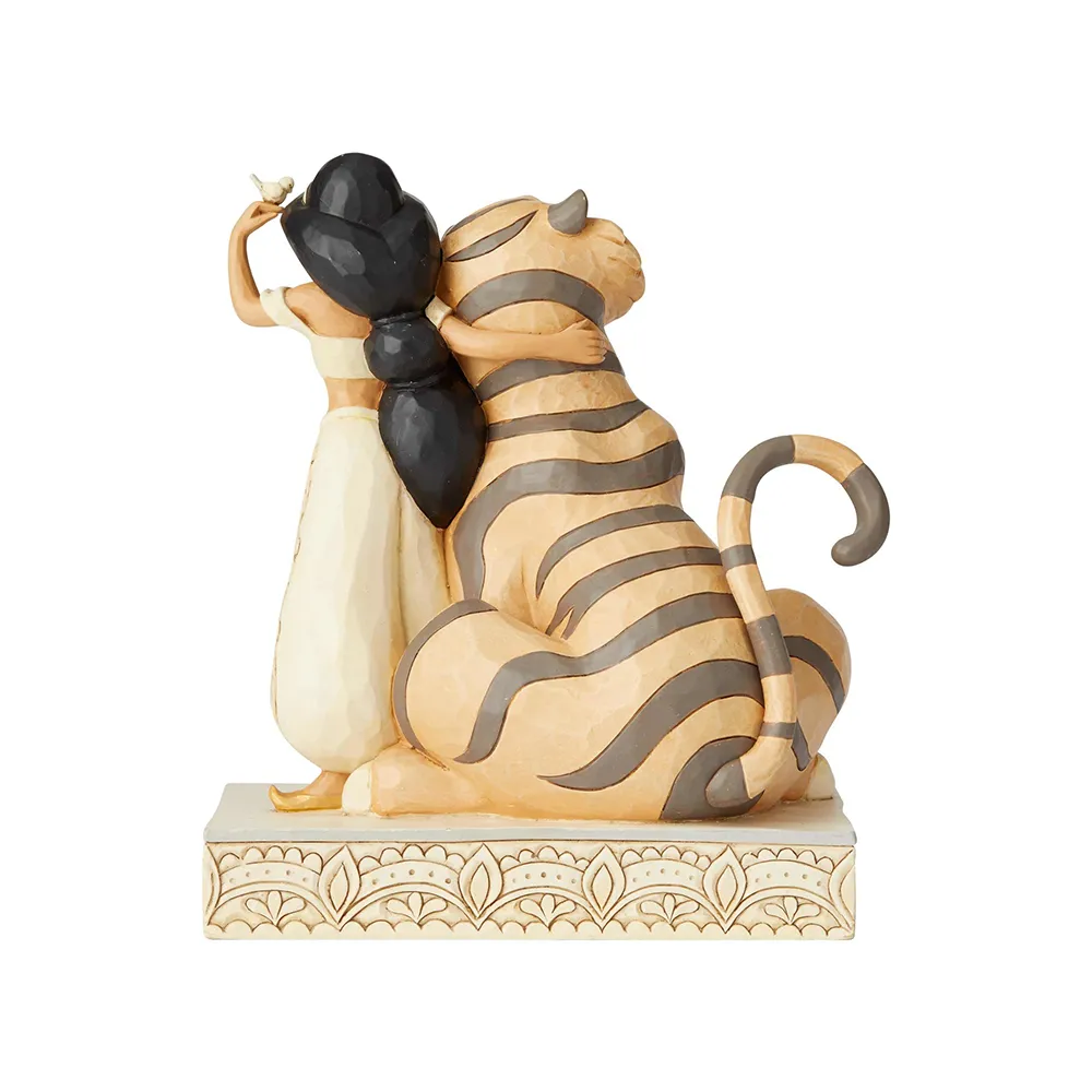 Jim Shore Disney Traditions - Aladdin Jasmine and Rajah - Wondrous Wishes White Woodland - Image 3