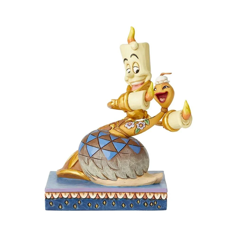 Jim Shore Disney Traditions - Beauty and the Beast Lumiere and Feather Duster - Romance by Candlelight