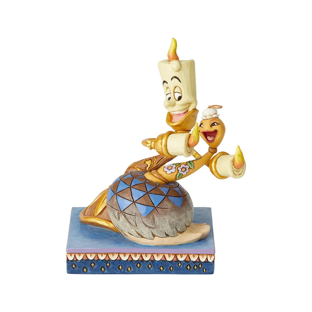 Jim Shore Disney Traditions - Beauty and the Beast Lumiere and Feather Duster - Romance by Candlelight - Image 2