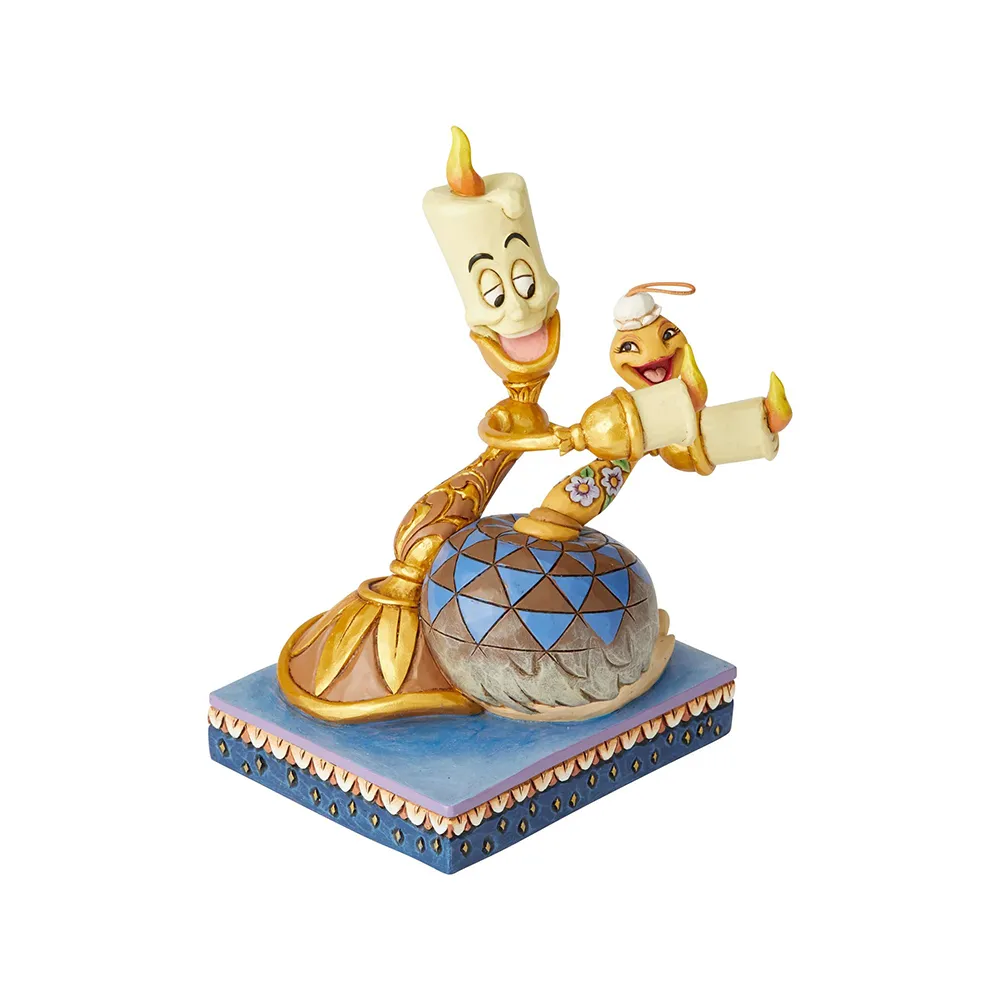 Jim Shore Disney Traditions - Beauty and the Beast Lumiere and Feather Duster - Romance by Candlelight - Image 3