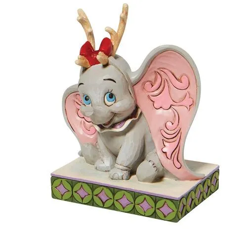 Jim Shore Disney Traditions - Dumbo with Reindeer Antlers - Santa's Cheerful Helper - Image 3
