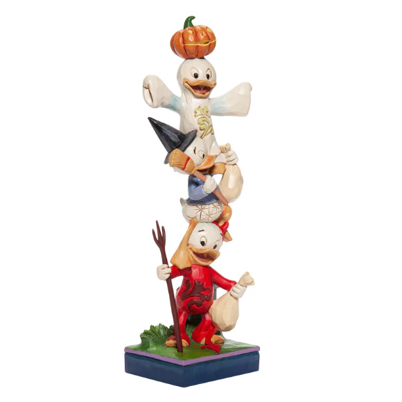 Jim Shore Disney Traditions - Huey, Dewey and Louie Stacked Halloween - Teetering Trick-or-Treaters - Image 2