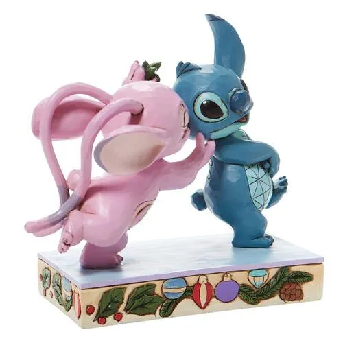 Jim Shore Disney Traditions - Lilo and Stitch Angel and Stitch - Mistletoe Kisses - Image 3