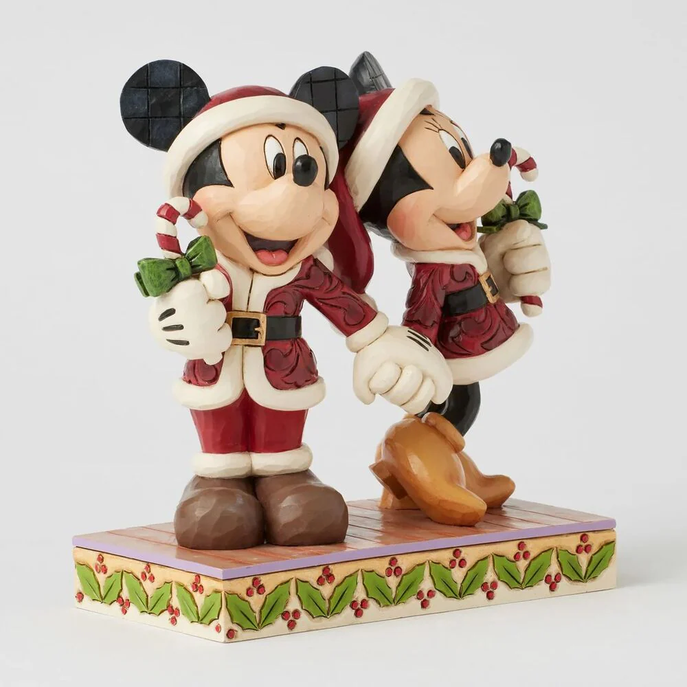 Jim Shore Disney Traditions - Mickey and Minnie Christmas with Candy Canes - Candy Cane Christmas - Image 2
