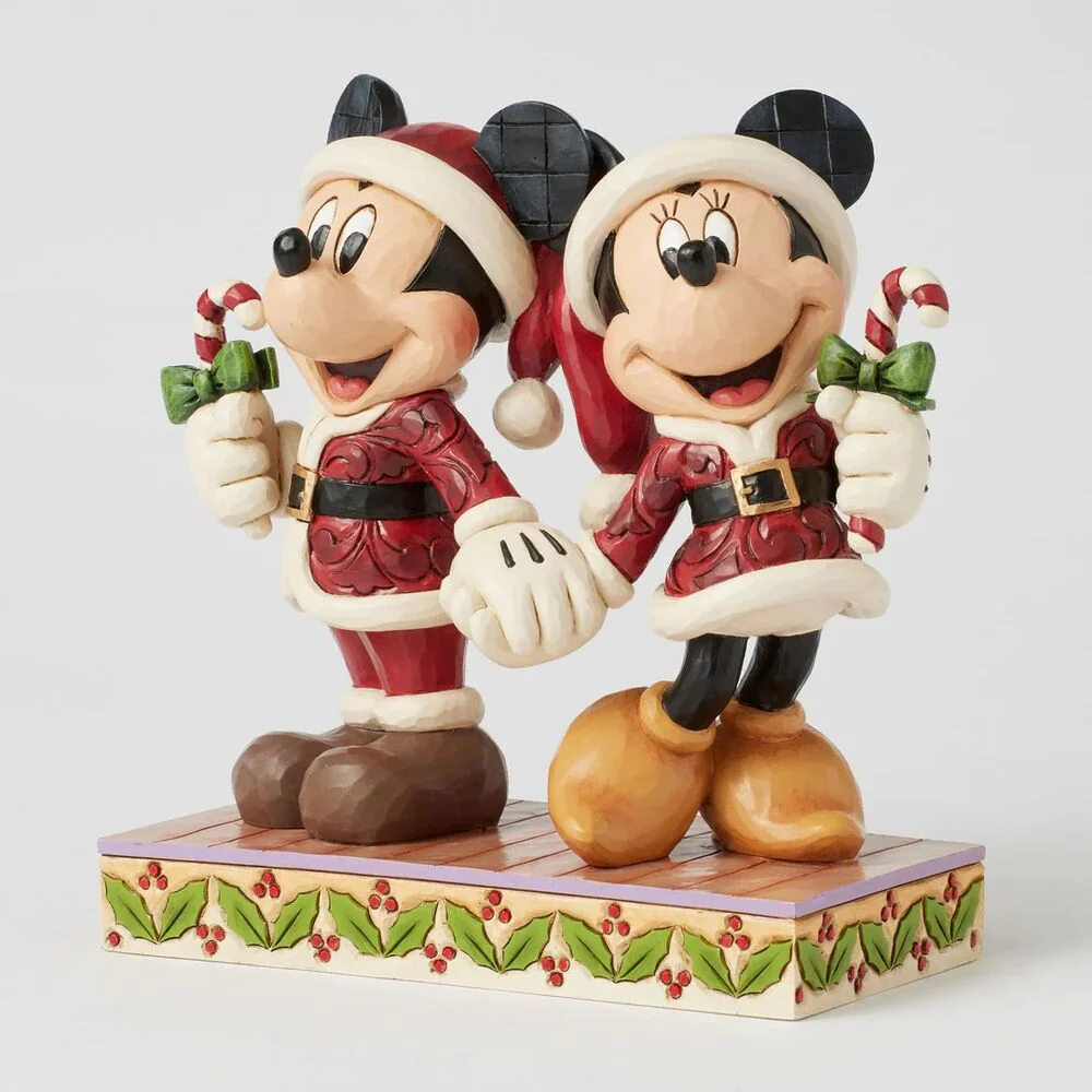 Jim Shore Disney Traditions - Mickey and Minnie Christmas with Candy Canes - Candy Cane Christmas - Image 3