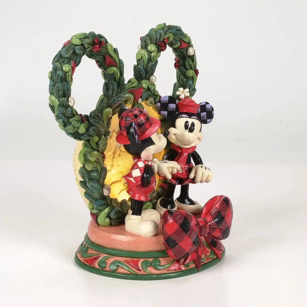 Jim Shore Disney Traditions - Mickey and Minnie Magical Winter Moments LED Diorama - First Edition (Signed by Jim Shore) - Image 2