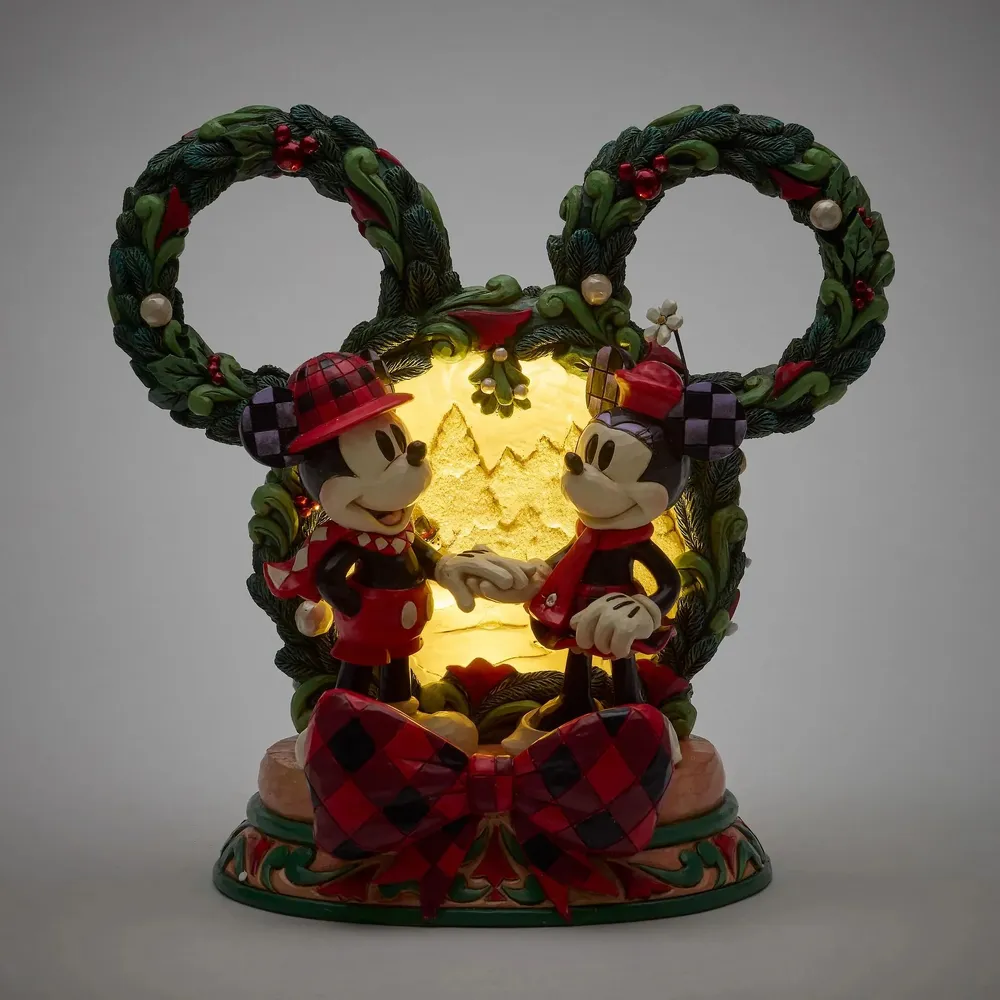 Jim Shore Disney Traditions - Mickey and Minnie Magical Winter Moments LED Diorama - First Edition (Signed by Jim Shore) - Image 3