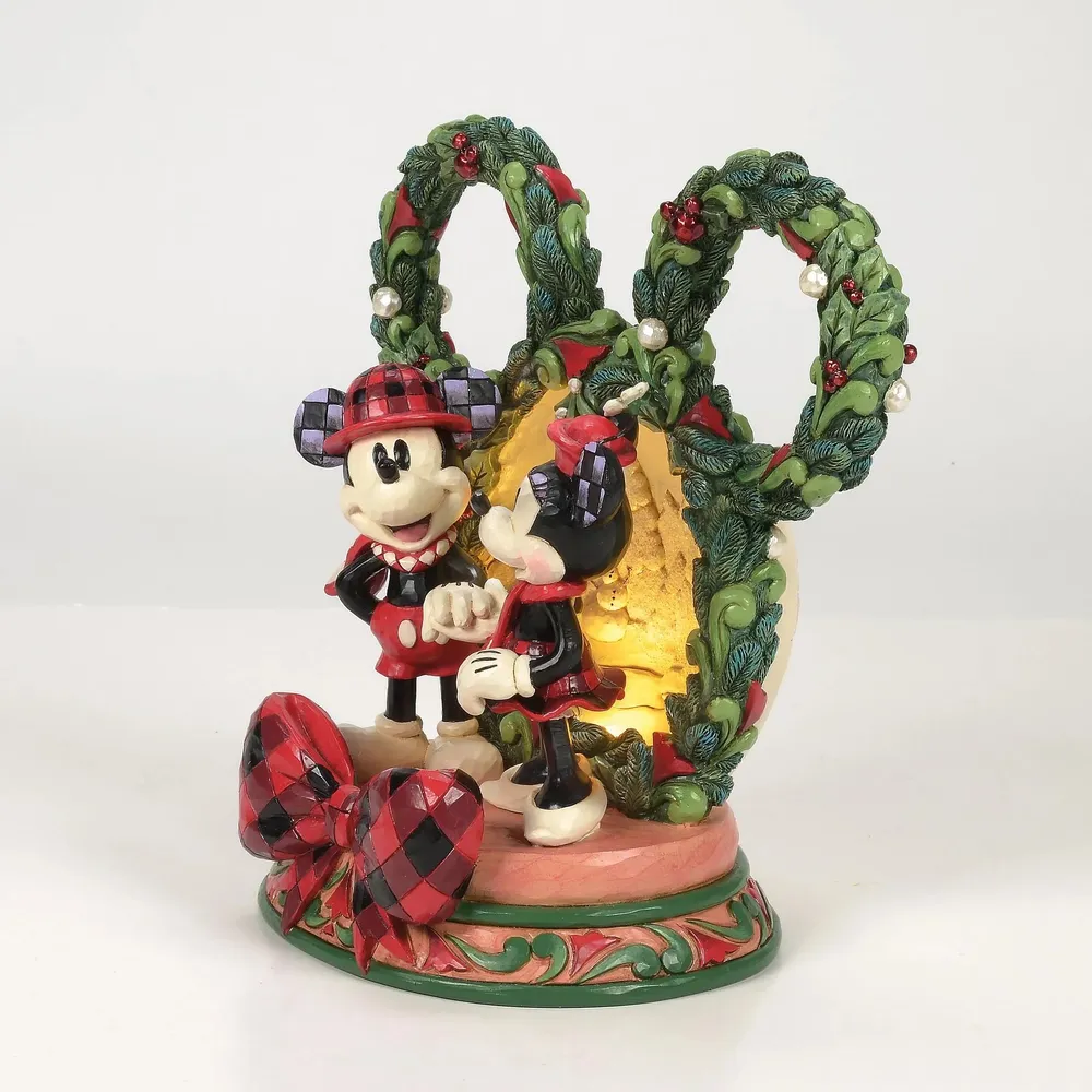 Jim Shore Disney Traditions - Mickey and Minnie Magical Winter Moments LED Diorama - First Edition (Signed by Jim Shore) - Image 5