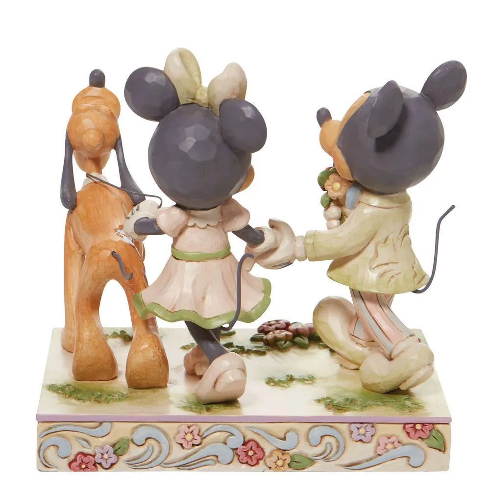 Jim Shore Disney Traditions - Mickey And Minnie - Walking Pluto White Woodland - Image 2