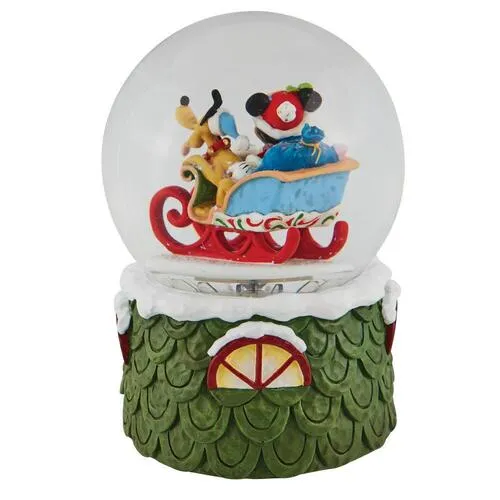 Jim Shore Disney Traditions - Mickey Mouse and Pluto Waterball - Image 2