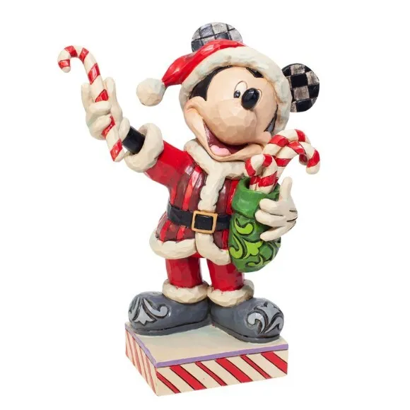 Jim Shore Disney Traditions - Mickey Mouse as Santa - Peppermint Surprise - Image 4