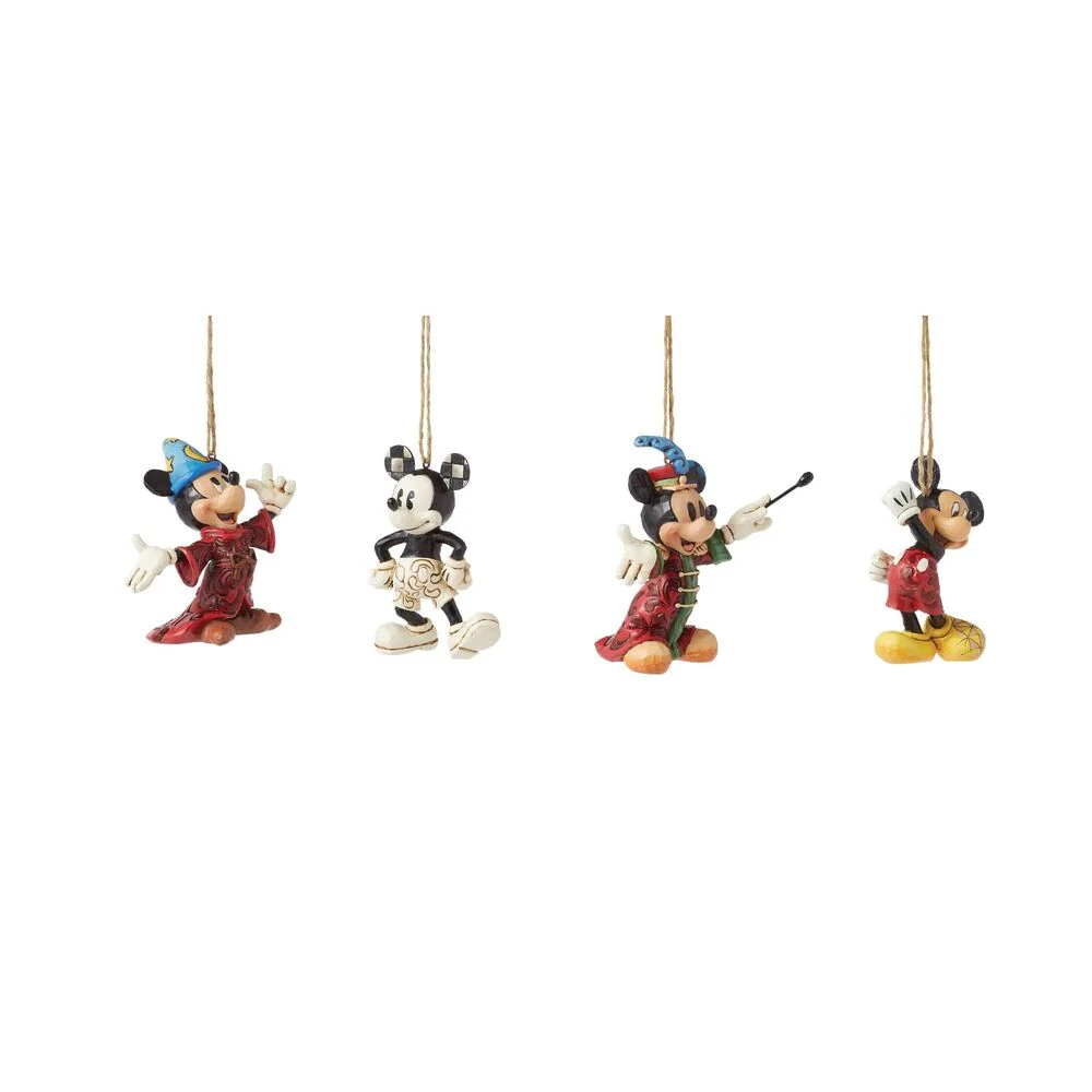 Jim Shore Disney Traditions - Mickey Through the Years Hanging Ornaments Set of 4 - Image 2