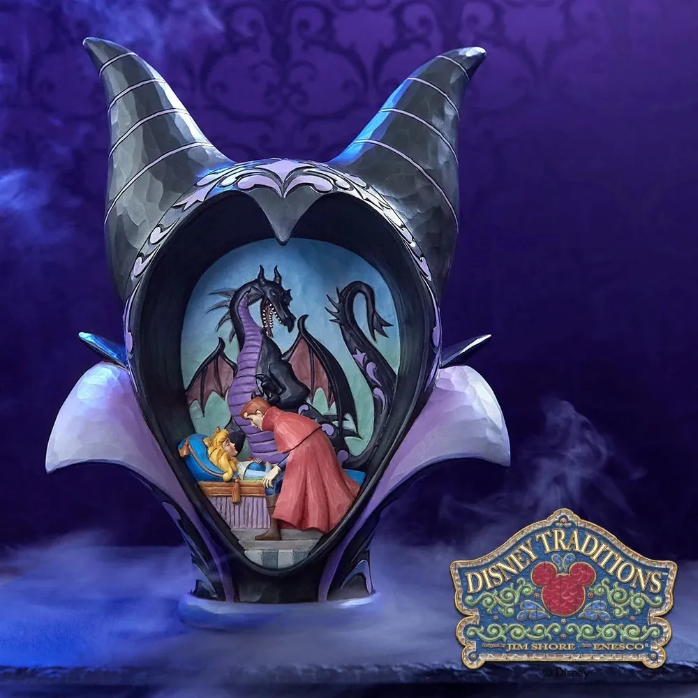 Jim Shore Disney Traditions - Sleeping Beauty Maleficent Headdress Scene - True Loves Kiss - Image 3