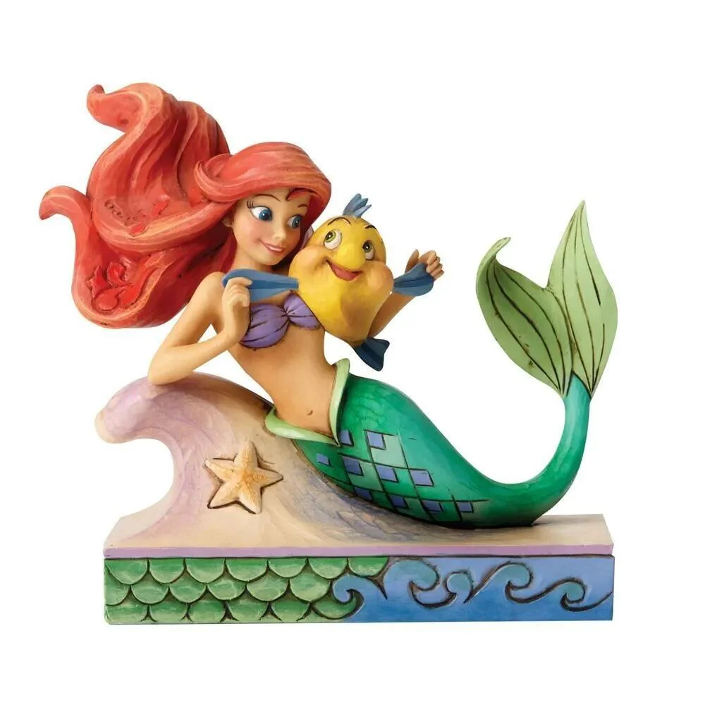 Jim Shore Disney Traditions - The Little Mermaid Ariel with Flounder - Fun and Friends