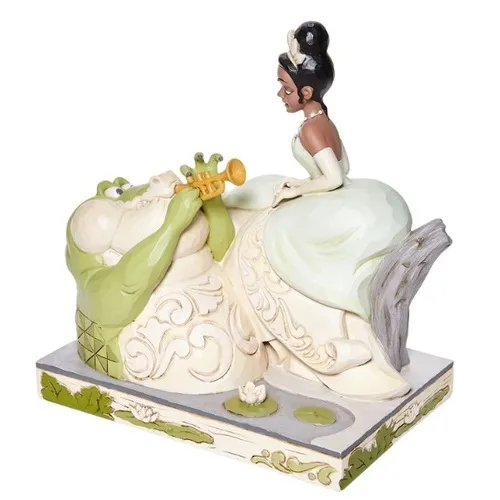 Jim Shore Disney Traditions - The Princess and The Frog Tiana and Louie - Bayou Beauty White Woodland - Image 3