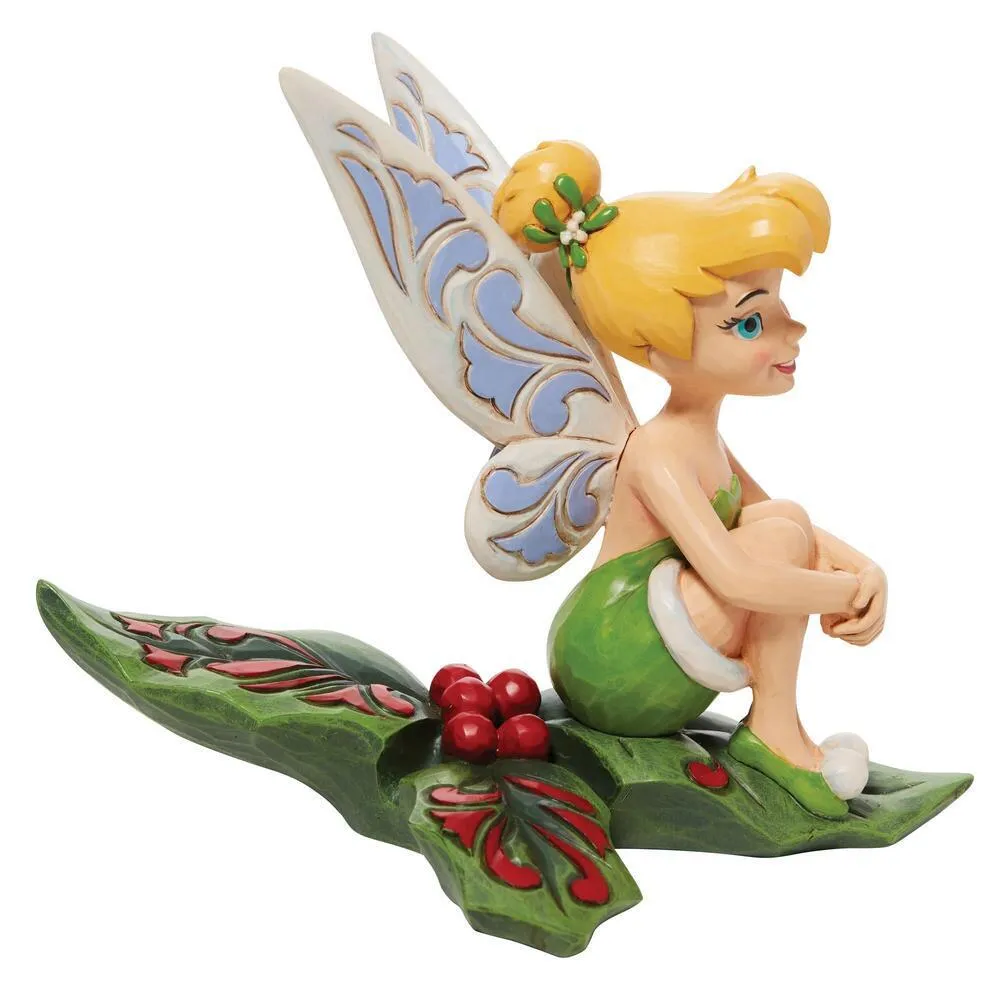 Jim Shore Disney Traditions - Tinkerbell Christmas - Sitting On Holly - Image 4
