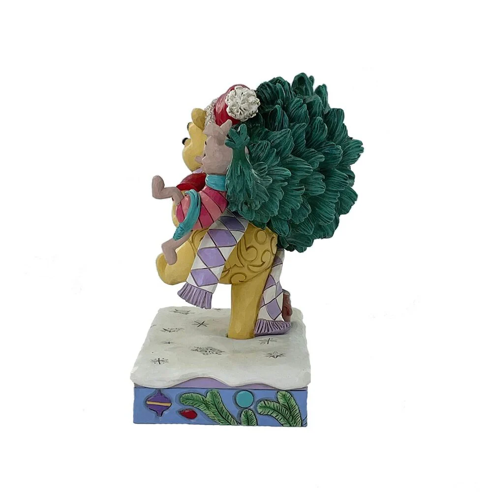 Jim Shore Disney Traditions - Winnie the Pooh Christmas - Pooh with Tree - A Tree For Two - Image 3