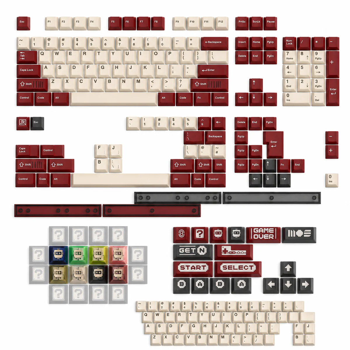 JTK FC Classic R3 Clear Cherry Profile ABS Keycap Set