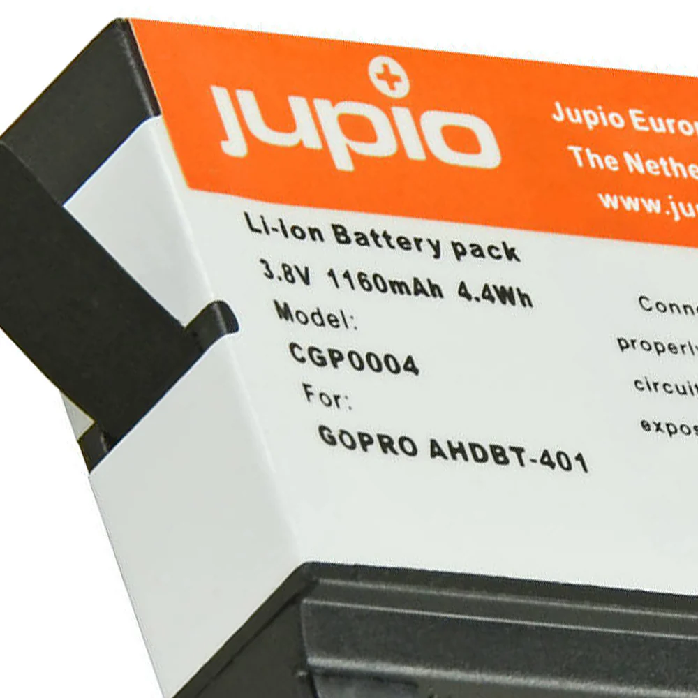 Jupio Li-Ion 3.8V 1160mAh Battery For GoPro Hero 4 AHDBT-401 Camera - Image 2