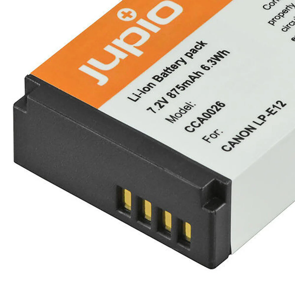 Jupio Li-Ion 7.2V 875mAh Rechargeable Battery For Canon LP-E12 Camera - Image 3