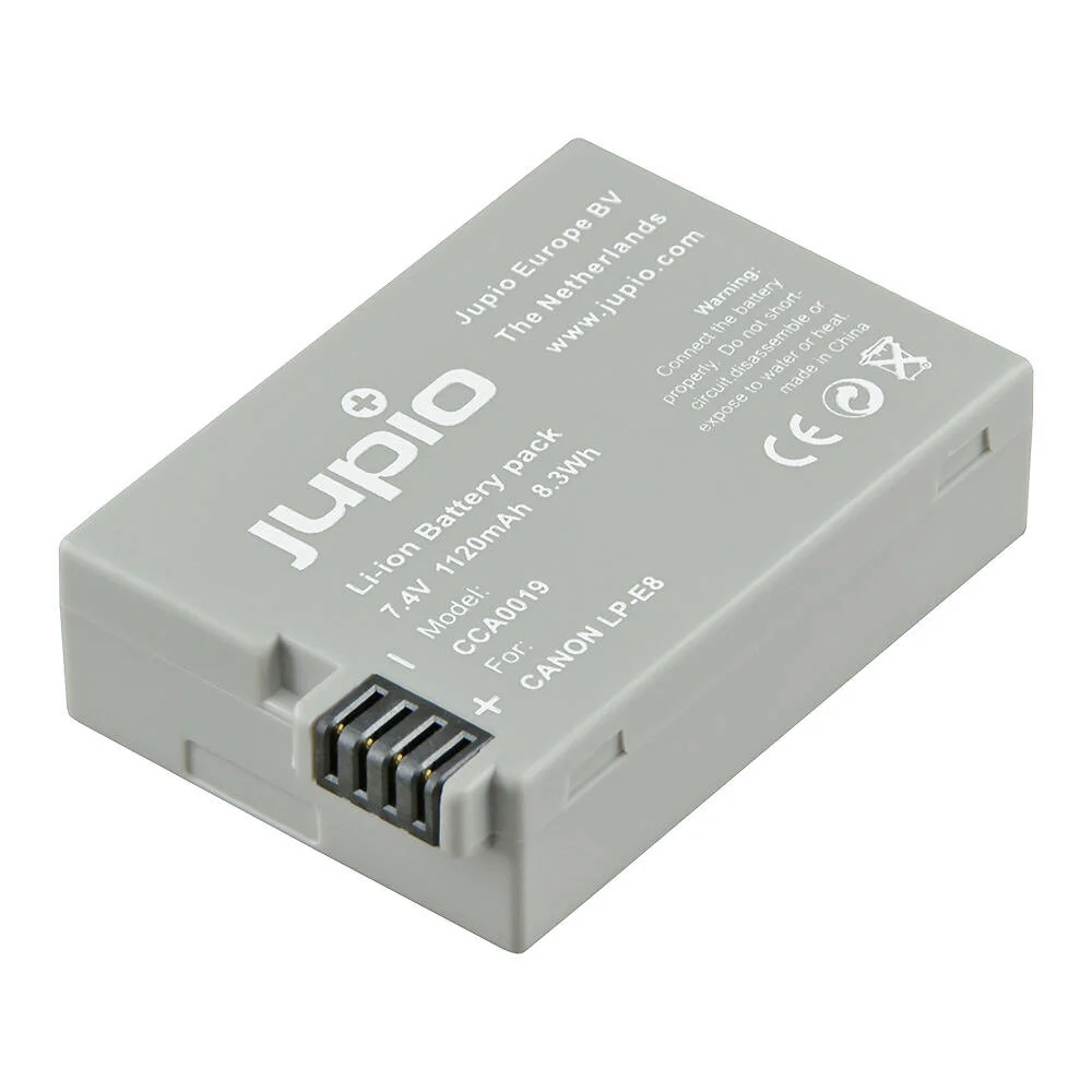 Jupio Li-Ion 7.4V 1120mAh Rechargeable Battery For Canon LP-E8/NB-E8 Camera