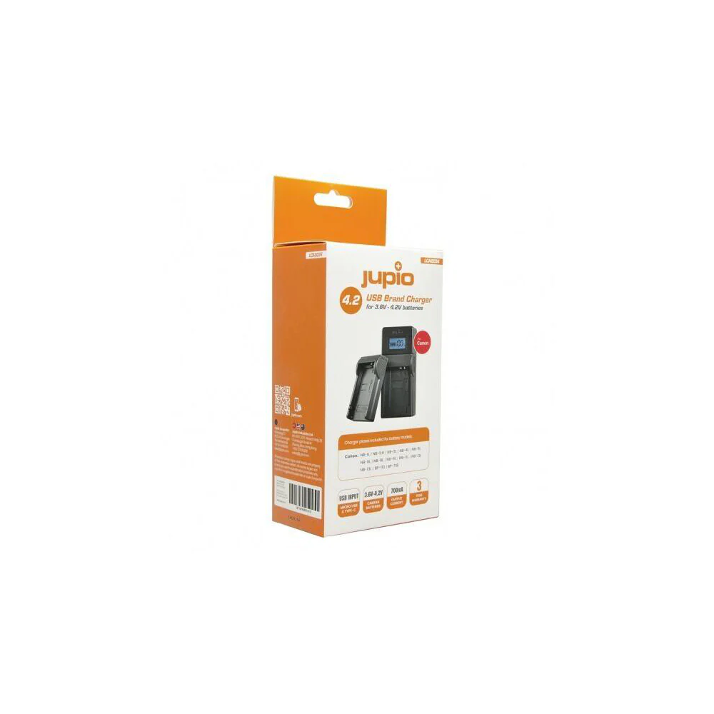 Jupio USB Brand Charger Kit For Canon 3.6V-4.2V Batteries - Image 2