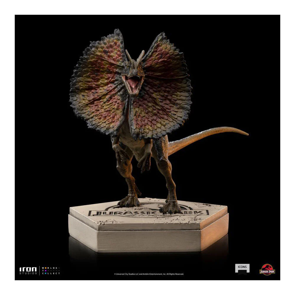 Jurassic Park Dilophosaurus Statue Action Figure Toy 4.9in - Image 3