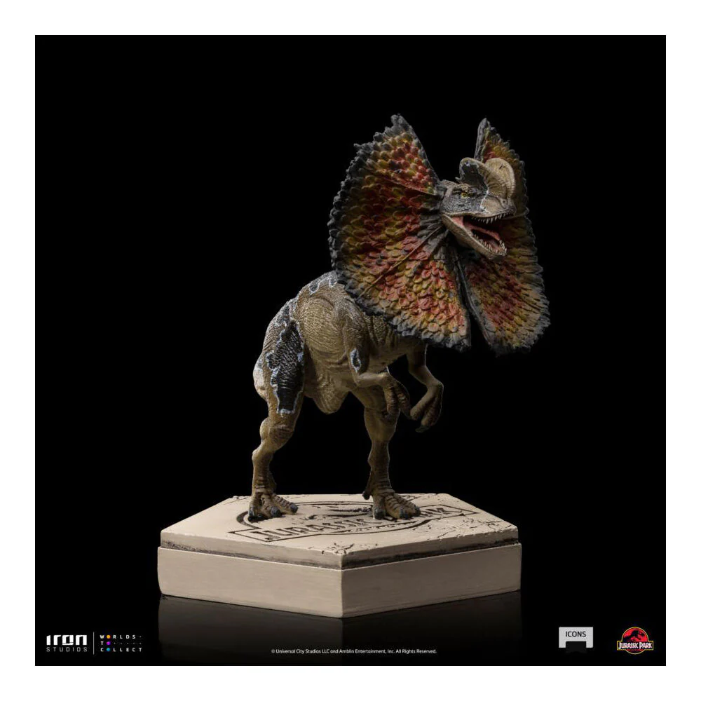 Jurassic Park Dilophosaurus Statue Action Figure Toy 4.9in - Image 6