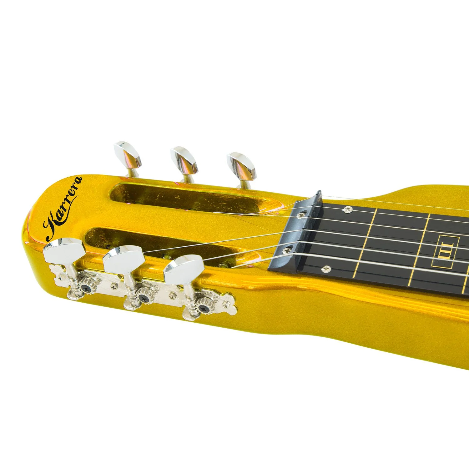 Karrera 29in 6-String Lap Steel Hawaiian Guitar (Metallic Gold) - Image 4