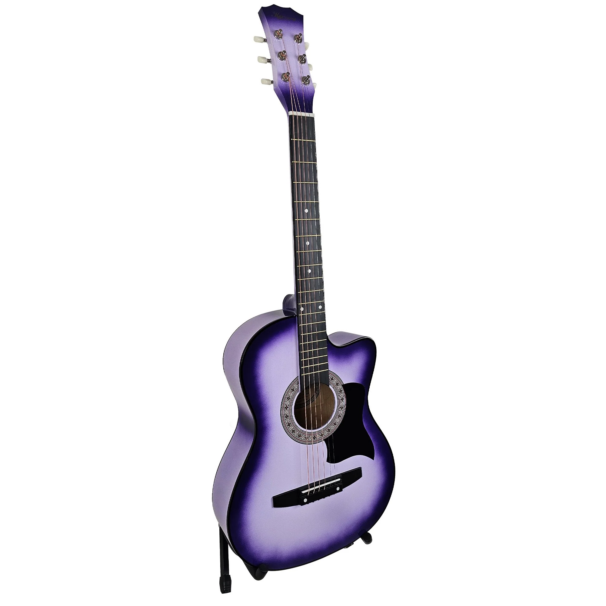 Karrera 38" Pro Cutaway Acoustic Guitar with Carry Bag (Purple Burst)